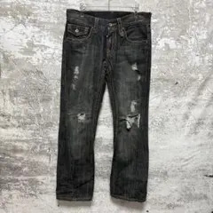 Y2K archive damage black denim fade