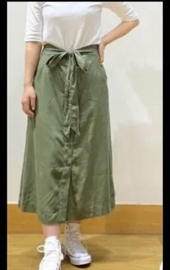 GAP オリーブグリーン ロングスカート L