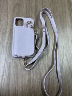 iPhone12 ショルダーストラップ スマホケース ラベンダー