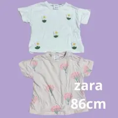 zara tシャツ 2枚セット 花柄