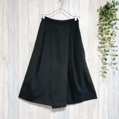 【ユニクロ】ガウチョパンツ ワイド アシンメトリー グレー シンプル S