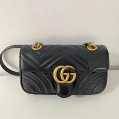 GUCCI グッチGGマーモント キルティング スーパーミニ ショルダーバッグ