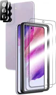 ★Galaxy S21 FE ガラスフィルム セット カメラフィルム 2枚セット