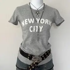 ❤︎00s マクブリング y2k 平成ギャル 英字ワッペン刺繍ピチTシャツ