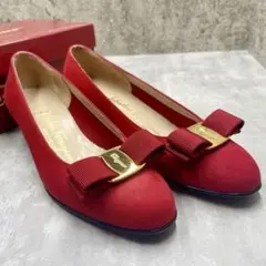 ✳︎良品✳︎Salvatore Ferragamo ヴァラリボン パンプス スエード
