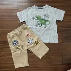 Moujonjon 恐竜Tシャツとショートパンツセット 100cm