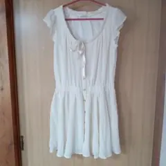 NICE CLAUP アイボリー チュニック 半袖