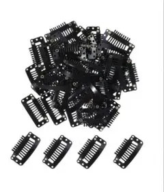 コームピン ヘアクリップ ウィッグ用 黒 40個入り