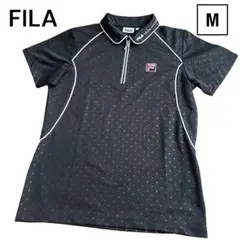 ⭐️美品⭐️FILA 半袖ポロシャツ 黒 ドット柄