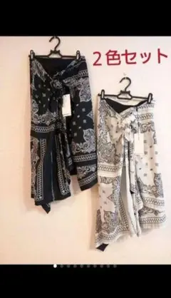 【伊勢丹購入】sacaiバンダナ柄ペイズリースカート2色セット