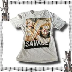 00s y2k Savage 2016Girl Print Tee 海外ガール