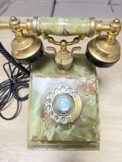 アンティーク大理石固定電話 1985年製 NIKKO 日興電機製作所　レトロ電話 アンティーク大理石固定電話 1985年製 NIKKO 日興電機製作所