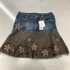 未使用 Carlotta カルロッタ　デニム刺繍スカート　レディース夏服