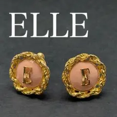 7489 エル ゴールドカラー イヤリング ラウンド Eロゴ ツイスト