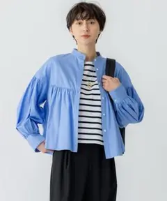 23区　【洗える】CANCLINI ギャザー フレア ブラウス　38