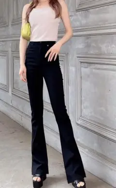 GRL ストレッチフレアパンツ