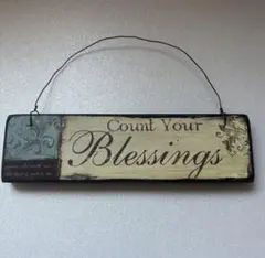 Count Your Blessings 木製　壁掛け　アンティーク調