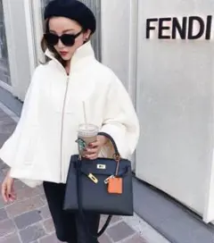 shéllerスタンドカラーショートコート