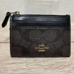 COACH ブラウン レザー カードケース　コインケース　パスケース