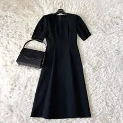 美品 イギン 喪服 ブラックフォーマルワンピース 7号 半袖 日本製