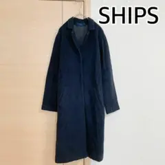 シップス SHIPS コート チェスター ウール 無地 紺 ネイビー