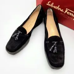 Salvatore Ferragamo ローファー ブラック スエード