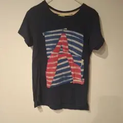 ストライプ柄 Aプリント Tシャツ 6/116 キッズ