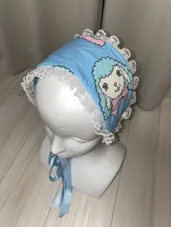 リバーシブル ヘアバンド 羊柄×ブルーグリーンチェック