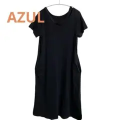 AZUL ブラック カットソーワンピース M