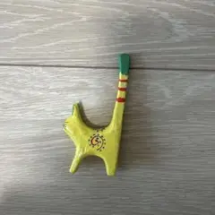 イエロー猫型マグネット