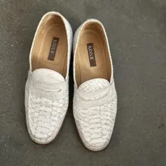 KISSYA 本革ローファー　白　24.5cm デザイナーズシューズ