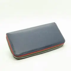 ♥即購入OK♥新品♪本革ジップアラウンドクラッチ長財布★ネイビー 紺