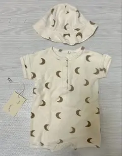大幅値下げ organic zoo 月柄 ロンパース ハット セット 0-12m