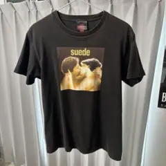 スエード グラフィックTシャツ 半袖 ブラック