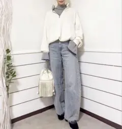 新品　UNIQLOスウェットハーフジップシャツ