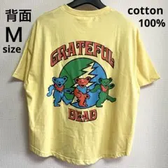 未使用タグ付き グレイトフルデッド M 綿１００%半袖両面プリントＴシャツ 黄色