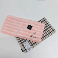 新品 DAKS タオルハンカチ ピンク チェック 綿100％ 二枚セット 高品質