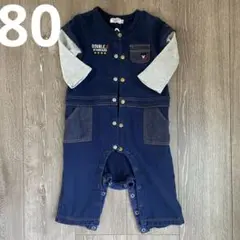 ダブルビー　ロンパース　デニム　80