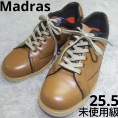 未使用級 MADRAS 25.5 レザースニーカー ブラウン