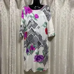 【美品】LEONARD PARIS シルクワンピース 38