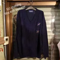 EU古着 GIRBERTO/90s 良デザイン Vネック ニット セーター