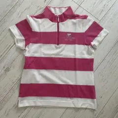 courrèges ストライプ ハーフジップシャツ 38