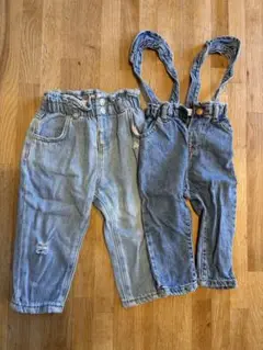 ZARA baby デニム 86 74 女の子 子供服 ザラ サスペンダー