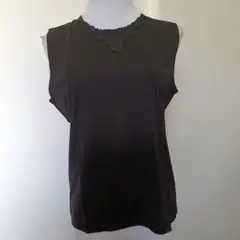 ブラック レース装飾 タンクトップ