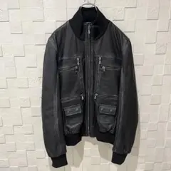 【未使用タグ付き/50】ドルチェアンドガッバーナ　レザージャケット　加工　羊革