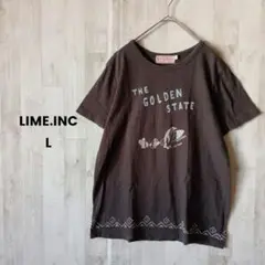 LIME.INC Tシャツ L イラスト ペンギン カジュアル アメカジ