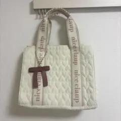 NICE CLAUP キルティングトートバッグ ホワイト