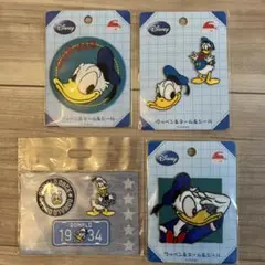 ドナルドダック ワッペン 4点セット