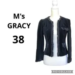 M's GRACY レディース ベロアジャケット ブラック 38