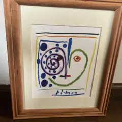 ピカソ　マット付き額絵ceci est mon coeur 額装品　ピカソ美術館